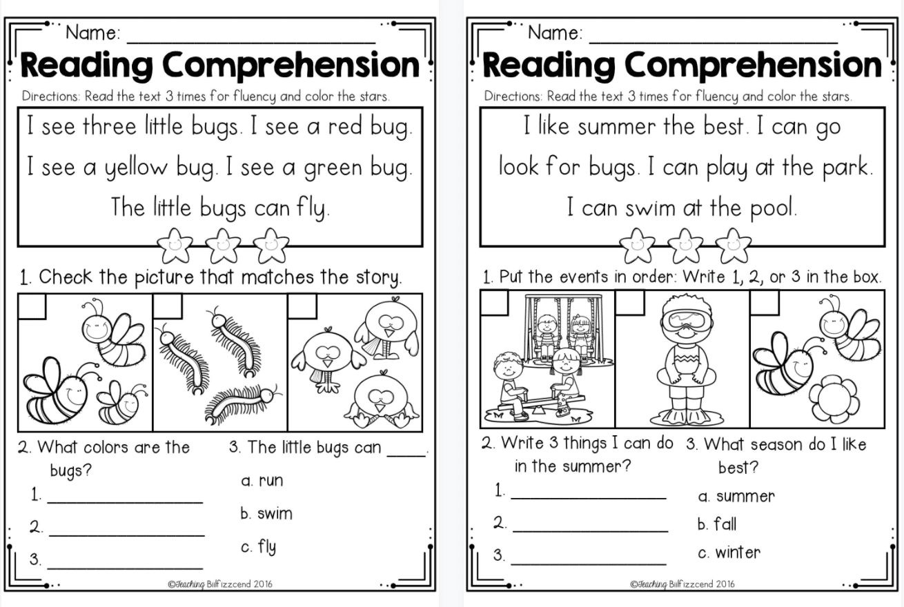 《Kindergarten Reading Comprehension》四季英文作业纸练习册PDF 百度云网盘下载 EW30591-第6张-做英语练习