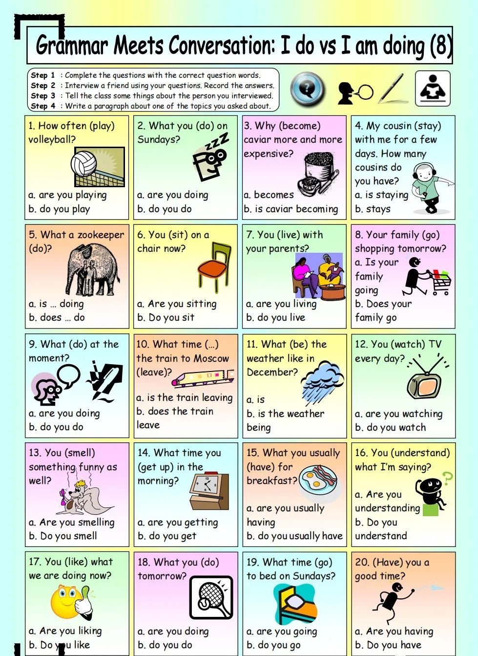 趣味语法作业纸Grammar Meets Conversation EW31815-第5张-做英语练习-贝贝鼠启蒙 趣味语法作业纸Grammar Meets Conversation EW31815-第5张-做英语练习