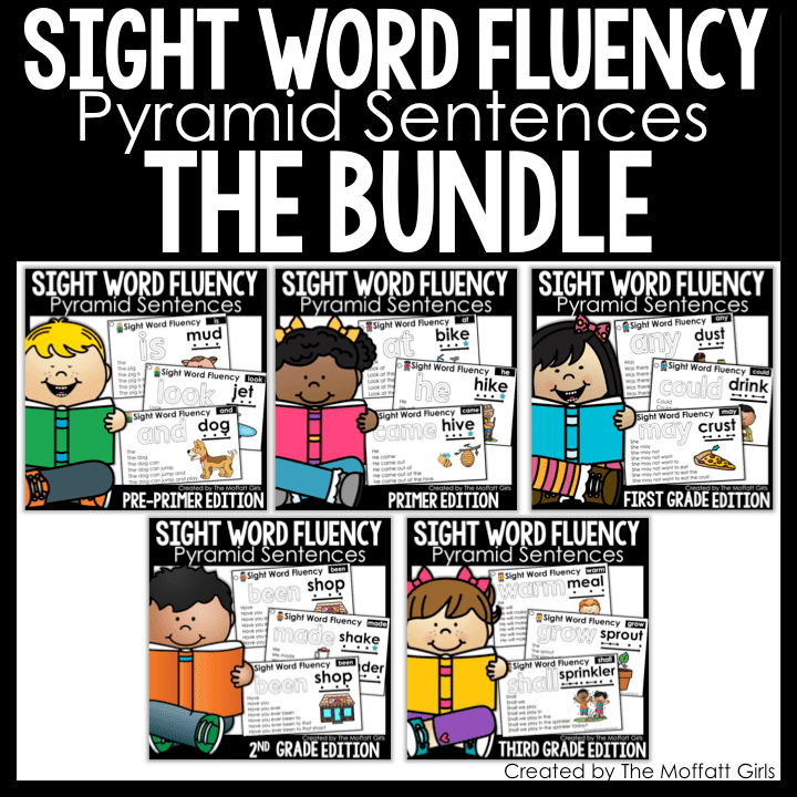 高颜值220高频词Sight word金字塔造句口袋书全5册《Sight Word Fluency Pyramid Sentences》高清PDF可打印 百度网盘下载EW31909