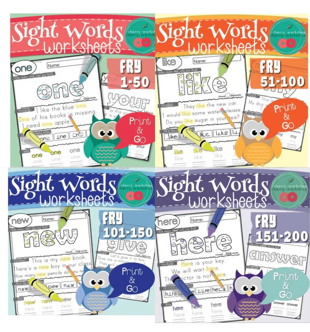 火爆全网的英语启蒙高频词练习册《Sight Words Worksheet 》 EW37440