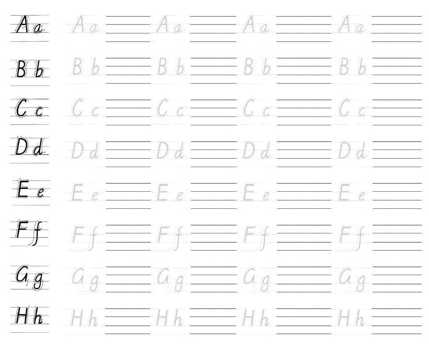 26个英文字母描红字帖 可打印pdf资源 百度网盘下载-第2张-做英语练习-贝贝鼠启蒙 26个英文字母描红字帖 可打印pdf资源 百度网盘下载-第2张-做英语练习