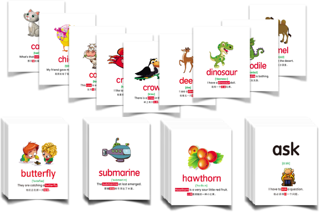 精品！有语境，孩子们更容易理解 双语单词闪卡1200张 帮助宝贝建立单词与对应事物的联系 百度网盘下载 EW1883