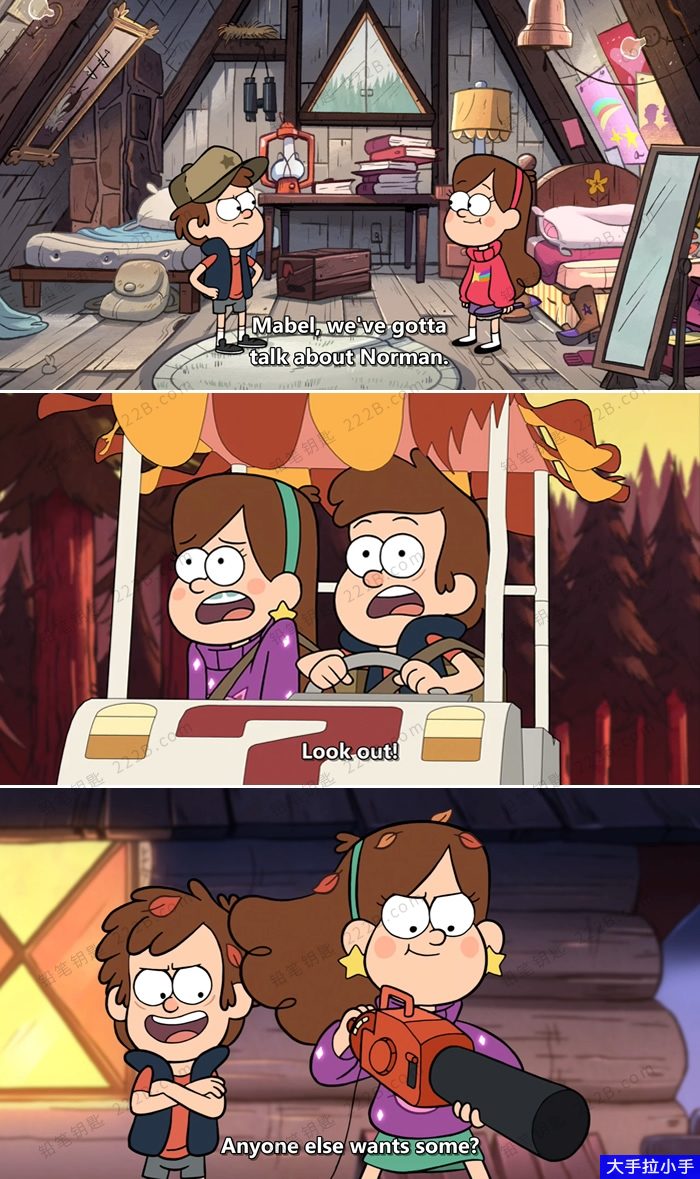 安妮奖最佳电视动画片豆瓣9.4高分 《怪诞小镇 Gravity Falls》第1-2季+迷你剧 英文版 全53集 高清视频中英文字幕百度网盘下载EA10163-第4张-英语动画