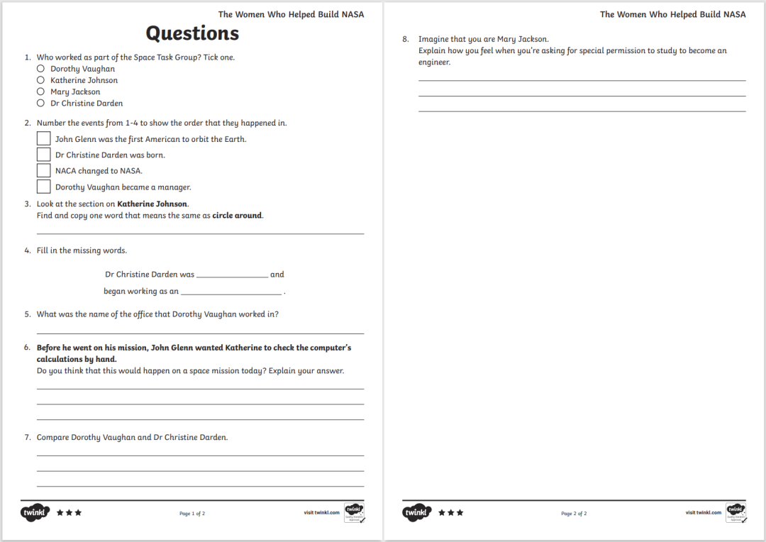 推荐 |《Twinkl阅读理解》分级素材1000多页 百度网盘 EW32193-第11张-做英语练习