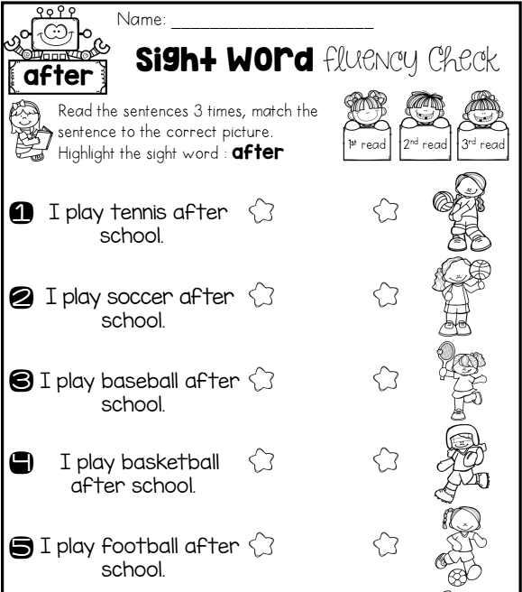 幼儿英语高频词趣味连线练习册《Sight Words Fluency Check》3册pdf可打印 EW32199-第5张-做英语练习