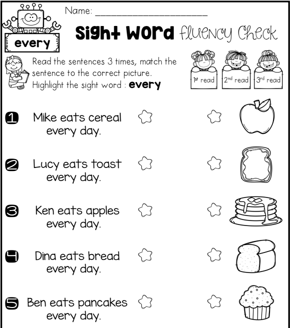 幼儿英语高频词趣味连线练习册《Sight Words Fluency Check》3册pdf可打印 EW32199-第8张-做英语练习