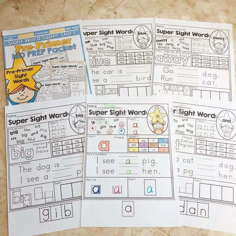 高频词练习纸Sight Word Super Stars全5册[PDF] EW32201-第11张-做英语练习