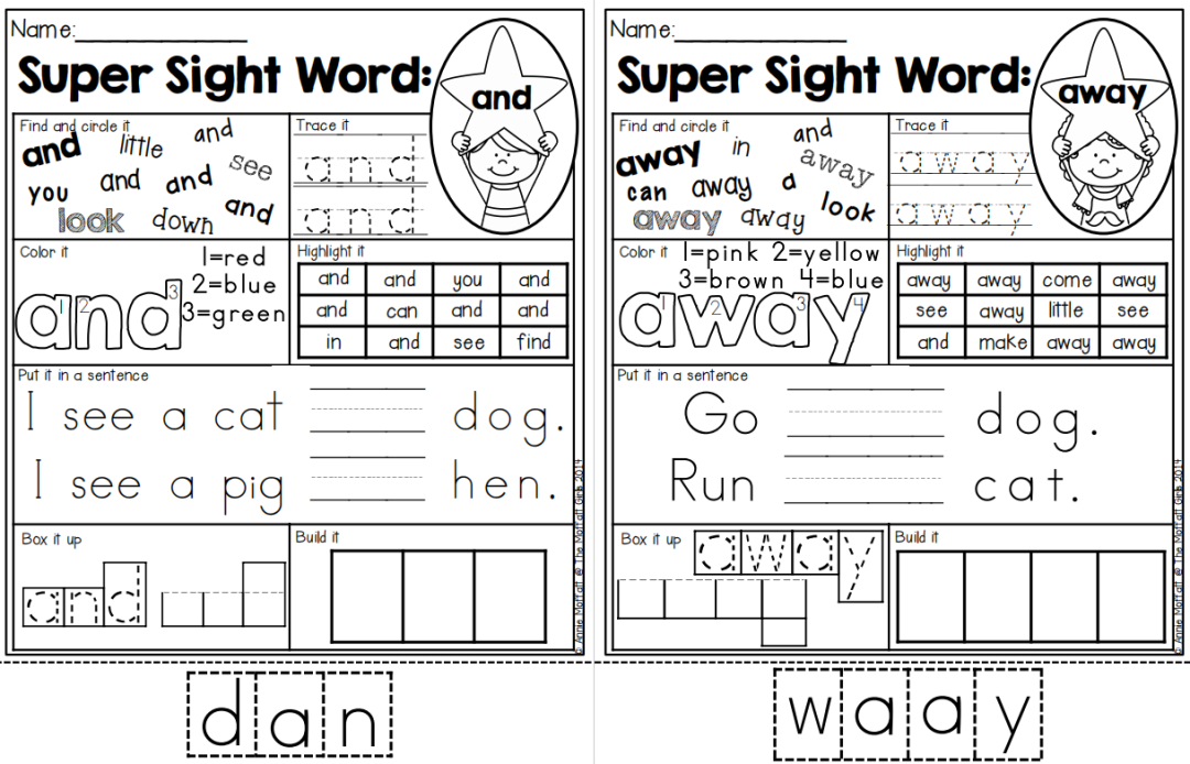 高频词练习纸Sight Word Super Stars全5册[PDF] EW32201-第2张-做英语练习