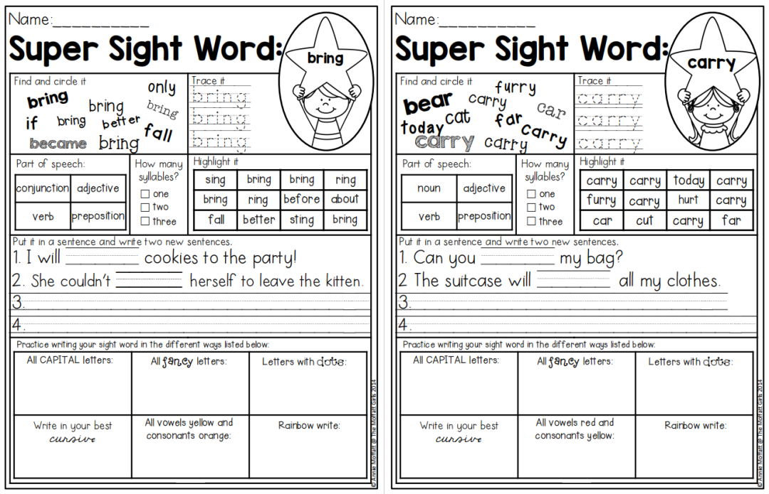 高频词练习纸Sight Word Super Stars全5册[PDF] EW32201-第10张-做英语练习