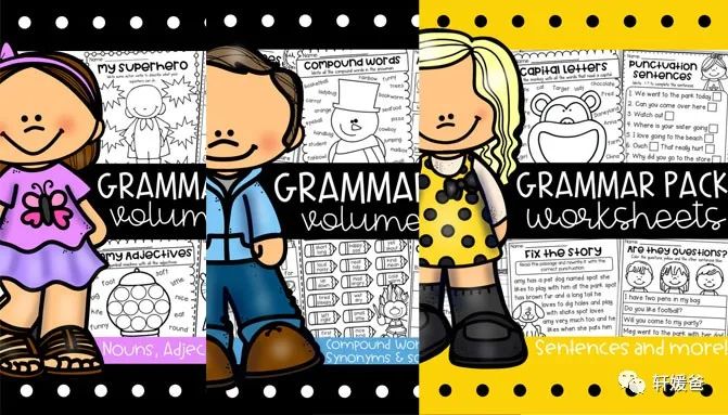 《Grammar Pack》趣味语法练习纸3套,适合低龄娃的语法学习资料 EW37265