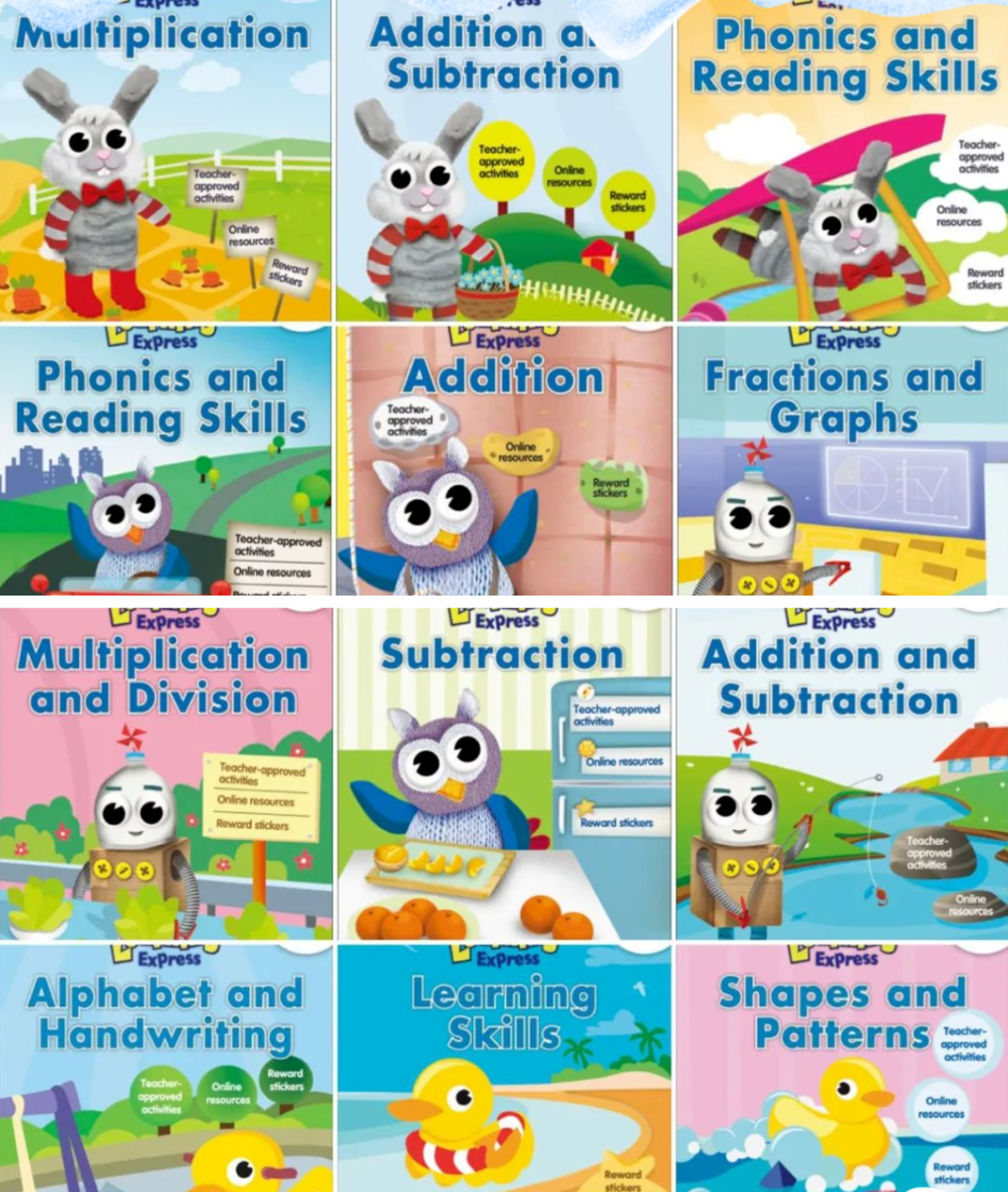 学乐出品的儿童英语原版同步练习册Scholastic Learning Express 16册 EW37721