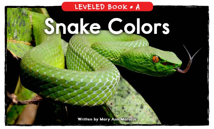 《Snake Colors》RAZ分级英文绘本pdf资源免费下载